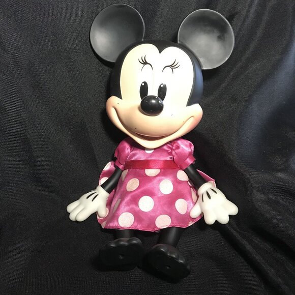 Disney Store Talking Minnie Mouse Doll In Pink Polka Dot Dress Works Cute - Picture 5 of 10